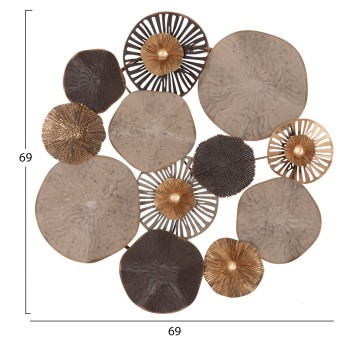 METALLIC WALL DECORATION FK7163 BROWN ECRU GOLD 69x8x69Y cm. METALLIC WALL DECORATION FK7163 BROWN ECRU GOLD 69x8x69Y cm.