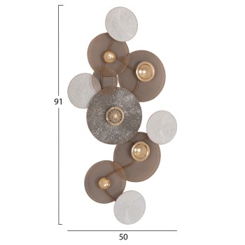 METAL WALL DECORATION FK7165 GOLD WHITE 91x6x50Y cm. METAL WALL DECORATION FK7165 GOLD WHITE 91x6x50Y cm.