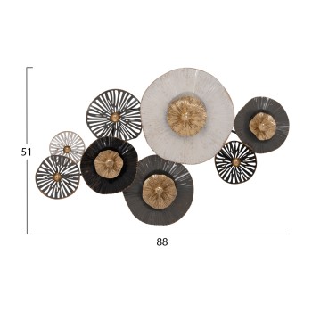 METALLIC WALL DECORATION FK7170 GRAY ECRU GOLD 88x7x51Y cm. METALLIC WALL DECORATION FK7170 GRAY ECRU GOLD 88x7x51Y cm.