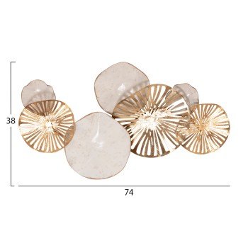 METALLIC WALL DECORATION FK7177 GOLD WHITE 74x10x38Η cm. METALLIC WALL DECORATION FK7177 GOLD WHITE 74x10x38Η cm.