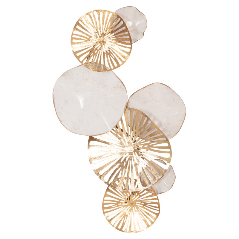 METALLIC WALL DECORATION FK7177 GOLD WHITE 74x10x38Η cm. METALLIC WALL DECORATION FK7177 GOLD WHITE 74x10x38Η cm.