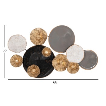 METALLIC WALL DECORATION FK7179 GRAY GOLD 66x6x38Y cm. METALLIC WALL DECORATION FK7179 GRAY GOLD 66x6x38Y cm.