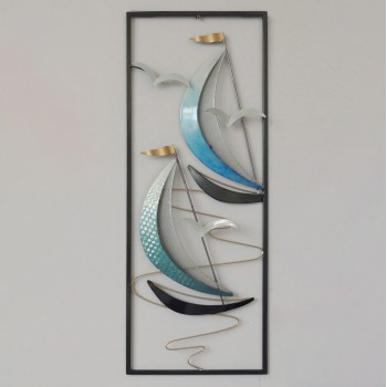 METAL WALL DECORATION FK7185 BLUE BLACK 28x4x75Η cm. METAL WALL DECORATION FK7185 BLUE BLACK 28x4x75Η cm.