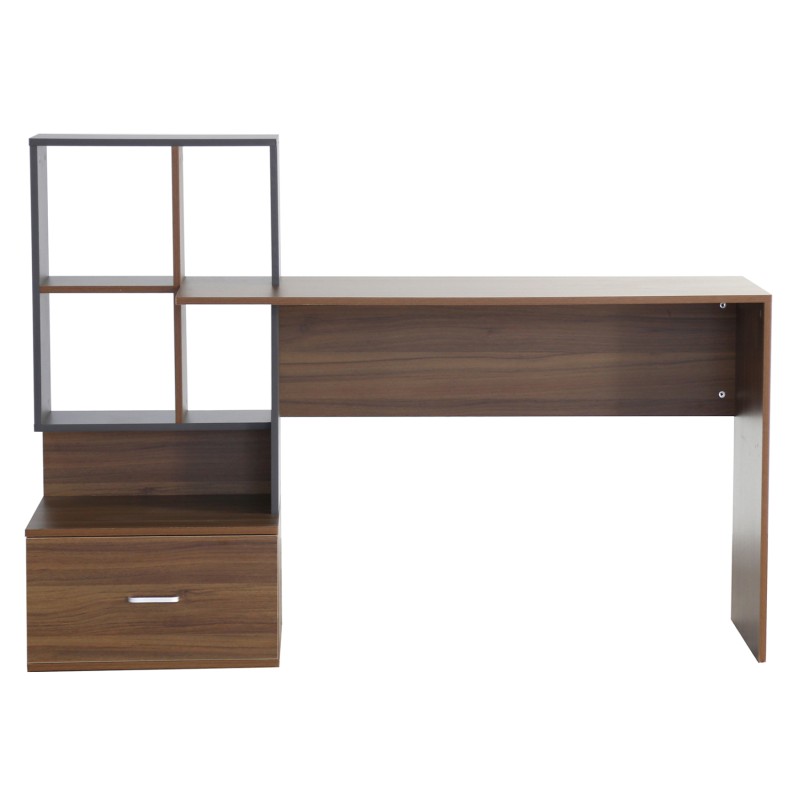 MELAMINE OFFICE WITH BOOKCASE SYNDYA FK8993.01 WALNUT -GRAY 149x48x105Hcm. MELAMINE OFFICE WITH BOOKCASE SYNDYA FK8993.01 WALNUT -GRAY 149x48x105Hcm.