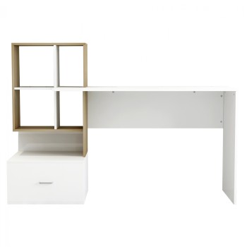 MELAMINE OFFICE WITH BOOKCASE SYNDYA FK8993.02 WHITE SONAMA 149x48x105Y cm. MELAMINE OFFICE WITH BOOKCASE SYNDYA FK8993.02 WHITE SONAMA 149x48x105Y cm.