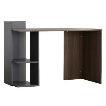 MELAMINE DESK WITH SHELVES SYNDYA FK8994.01 WALNUT- GRAY 112x55x85H cm. MELAMINE DESK WITH SHELVES SYNDYA FK8994.01 WALNUT- GRAY 112x55x85H cm.