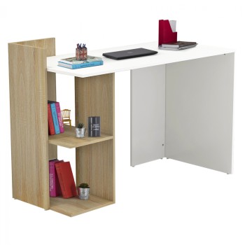 MELAMINE DESK WITH SHELVES SYNDYA FK8994.02 SONAMA- WHITE 112x55x85Hcm.