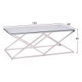 COFFEE TABLE HOLLAND FK8624.01 WITH GLASS AND CHROME BASE 120X60Χ45 EK. COFFEE TABLE HOLLAND FK8624.01 WITH GLASS AND CHROME BASE 120X60Χ45 EK.