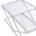 COFFEE TABLE HOLLAND FK8624.01 WITH GLASS AND CHROME BASE 120X60Χ45 EK. COFFEE TABLE HOLLAND FK8624.01 WITH GLASS AND CHROME BASE 120X60Χ45 EK.