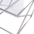 COFFEE TABLE HOLLAND FK8624.01 WITH GLASS AND CHROME BASE 120X60Χ45 EK. COFFEE TABLE HOLLAND FK8624.01 WITH GLASS AND CHROME BASE 120X60Χ45 EK.