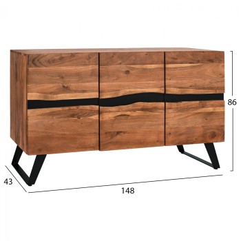 Buffet FK8173.11 Alicia from Solid acacia Wood natural 148x43x86 cm. Buffet FK8173.11 Alicia from Solid acacia Wood natural 148x43x86 cm.