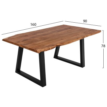 Dining Table Montana FK8336.11 solid acacia wood 160x90x77