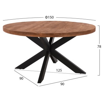 Round Table LEVINHO 6cm thick solid mango wood Φ150x78Η FK8485.11 Round Table LEVINHO 6cm thick solid mango wood Φ150x78Η FK8485.11