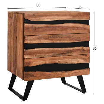 Drawer Alicia FK8361.11 from solid acacia wood 80x38x86 cm. Drawer Alicia FK8361.11 from solid acacia wood 80x38x86 cm.