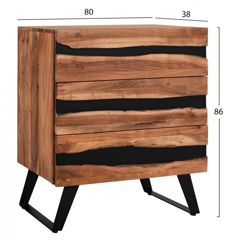 Drawer Alicia FK8361.11 from solid acacia wood 80x38x86 cm. Drawer Alicia FK8361.11 from solid acacia wood 80x38x86 cm.