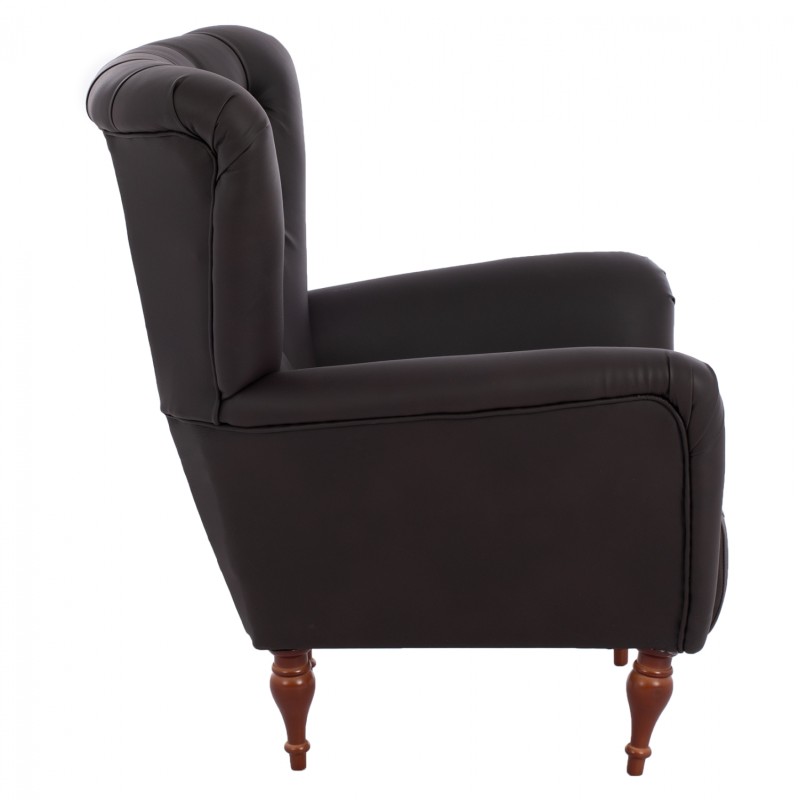 FK9217.03 bergere, chesterfield-style, brown PU, 87x88x100 FK9217.03 bergere, chesterfield-style, brown PU, 87x88x100