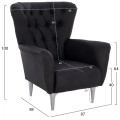 FK9217.01 bergere, black, Chesterfield-style, 87x88x100 FK9217.01 bergere, black, Chesterfield-style, 87x88x100