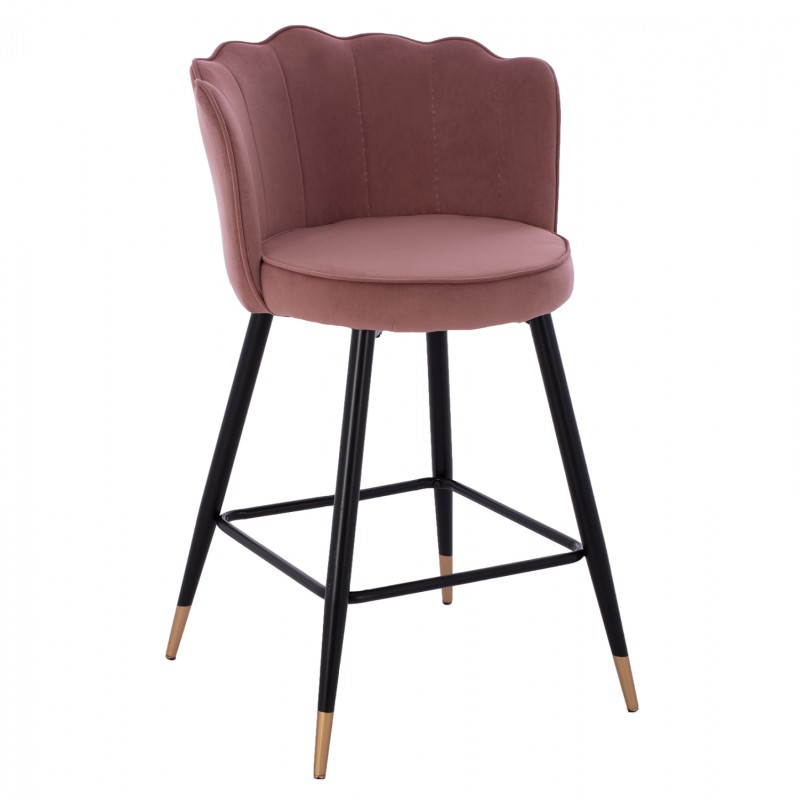 MEDIUM HEIGHT STOOL FK8736.02 VELVET DUSTY PINK METAL FRAME 50x50x90 cm. MEDIUM HEIGHT STOOL FK8736.02 VELVET DUSTY PINK METAL FRAME 50x50x90 cm.