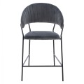 MEDIUM HEIGHT STOOL ΗΜ8734.01 GRAY VELVET WITH BLACK FRAME 60x55x100Y cm. MEDIUM HEIGHT STOOL ΗΜ8734.01 GRAY VELVET WITH BLACK FRAME 60x55x100Y cm.