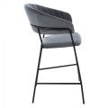 MEDIUM HEIGHT STOOL ΗΜ8734.01 GRAY VELVET WITH BLACK FRAME 60x55x100Y cm. MEDIUM HEIGHT STOOL ΗΜ8734.01 GRAY VELVET WITH BLACK FRAME 60x55x100Y cm.