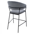 MEDIUM HEIGHT STOOL ΗΜ8734.01 GRAY VELVET WITH BLACK FRAME 60x55x100Y cm. MEDIUM HEIGHT STOOL ΗΜ8734.01 GRAY VELVET WITH BLACK FRAME 60x55x100Y cm.
