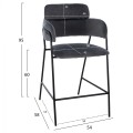 MEDIUM HEIGHT STOOL FK8735.01 GRAY VELVET WITH METAL FRAME 54x58x95Y cm. MEDIUM HEIGHT STOOL FK8735.01 GRAY VELVET WITH METAL FRAME 54x58x95Y cm.