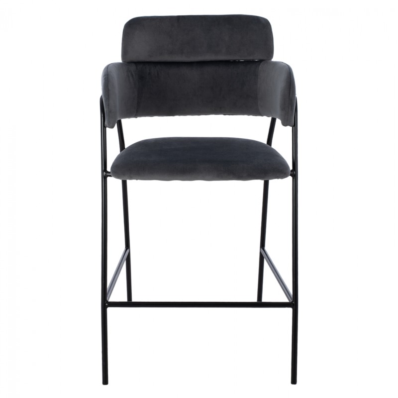 MEDIUM HEIGHT STOOL FK8735.01 GRAY VELVET WITH METAL FRAME 54x58x95Y cm. MEDIUM HEIGHT STOOL FK8735.01 GRAY VELVET WITH METAL FRAME 54x58x95Y cm.