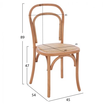 VIENNA WOODEN CHAIR FROM BEECH WOOD TO NATURAL FK8644.01 45x54x89 cm.