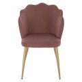 CHAIR FK8737.02 VELVET DUSTY PINK WITH METAL GOLD FRAME 48x48x85 cm. CHAIR FK8737.02 VELVET DUSTY PINK WITH METAL GOLD FRAME 48x48x85 cm.