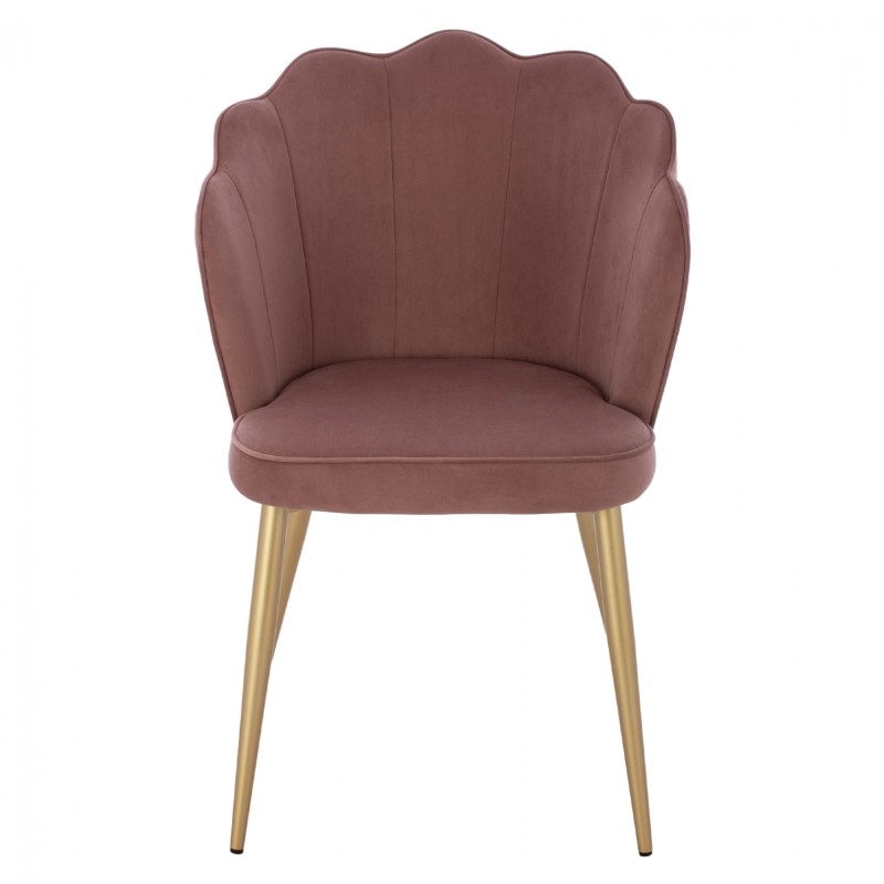 CHAIR FK8737.02 VELVET DUSTY PINK WITH METAL GOLD FRAME 48x48x85 cm. CHAIR FK8737.02 VELVET DUSTY PINK WITH METAL GOLD FRAME 48x48x85 cm.