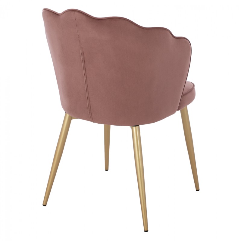 CHAIR FK8737.02 VELVET DUSTY PINK WITH METAL GOLD FRAME 48x48x85 cm. CHAIR FK8737.02 VELVET DUSTY PINK WITH METAL GOLD FRAME 48x48x85 cm.