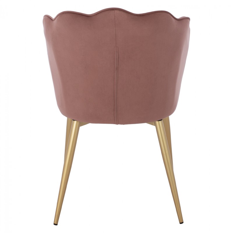 CHAIR FK8737.02 VELVET DUSTY PINK WITH METAL GOLD FRAME 48x48x85 cm. CHAIR FK8737.02 VELVET DUSTY PINK WITH METAL GOLD FRAME 48x48x85 cm.