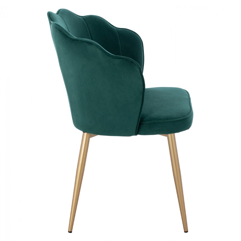 CHAIR FK8737.03 VELVET GREEN WITH METAL GOLD FRAME 57.5x57.5x85 cm. CHAIR FK8737.03 VELVET GREEN WITH METAL GOLD FRAME 57.5x57.5x85 cm.