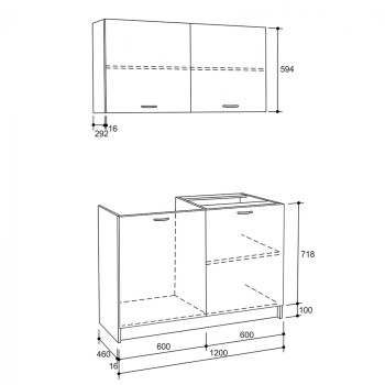 KITCHEN UNIT MELAMINE SONAMA-WHITE FK2439 46-29.2x120Y cm. KITCHEN UNIT MELAMINE SONAMA-WHITE FK2439 46-29.2x120Y cm.