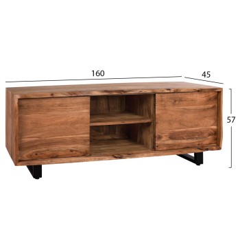 TV Furniture FK8185.11 Nicole from solid acacia wood Natural 160x45x57