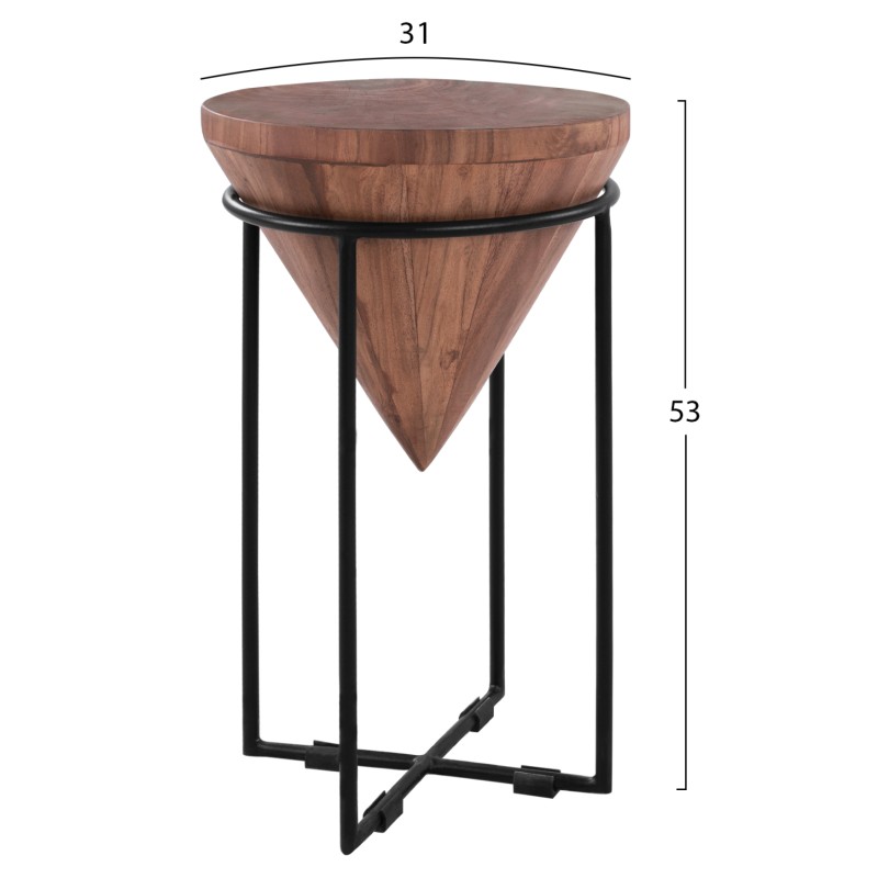 Side coffee table FK8217.11 solid acacia trunk Φ31X53Η