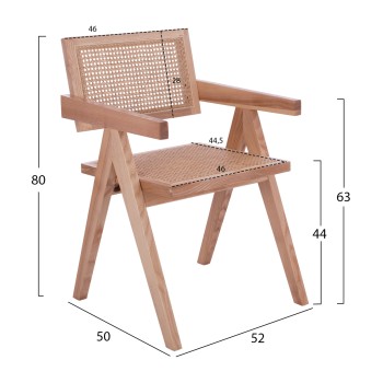 WOODEN CHAIR BLAIRE WITH ARMS FK8916.01 52x50x80Y cm. WOODEN CHAIR BLAIRE WITH ARMS FK8916.01 52x50x80Y cm.