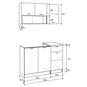 KITCHEN UNIT MELAMINE SONAMA-WHITE FK2440 46-29.2x120 cm. KITCHEN UNIT MELAMINE SONAMA-WHITE FK2440 46-29.2x120 cm.