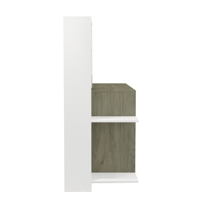 DESK WITH BOOKCASE ROCHELL MELAMINE OLIVE GREY WHITE COLOR 146,3x55x128,8Hcm.FK8886.11 DESK WITH BOOKCASE ROCHELL MELAMINE OLIVE GREY WHITE COLOR 146,3x55x128,8Hcm.FK8886.11