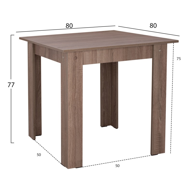 KITCHEN TABLE KELVIN FK2427.05, ASH GREY, 80X80X77
