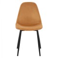 CHAIR LEONARDO VELVET GOLD WITH METAL LEGS 45x47x87Y cm. ΗΜ00100.09