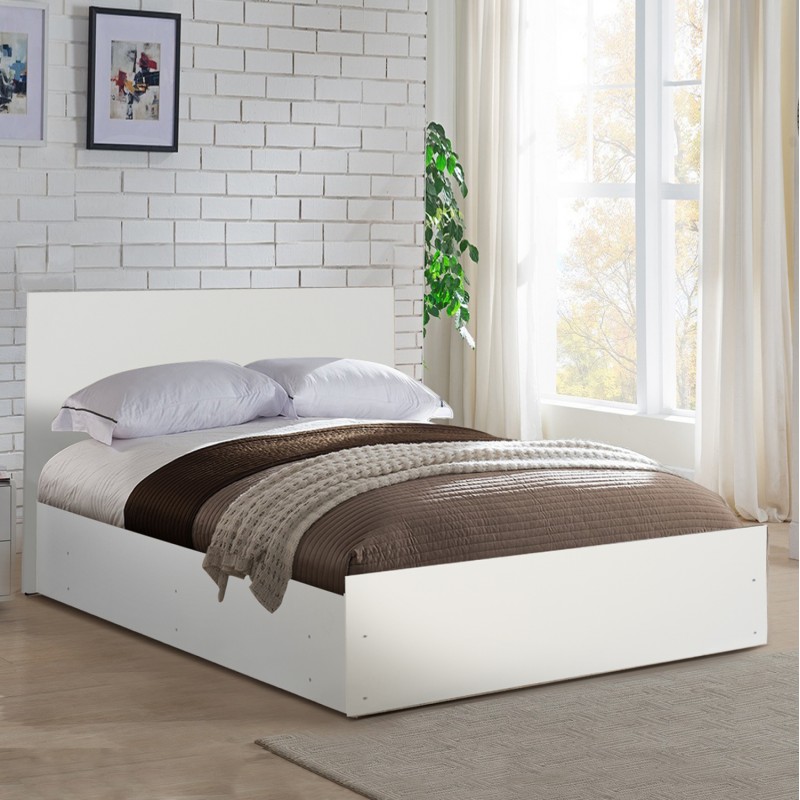 ADLER MELAMINE BED FOR MATTRESS 160Χ200cm. WHITE FK2432.03 ADLER MELAMINE BED FOR MATTRESS 160Χ200cm. WHITE FK2432.03