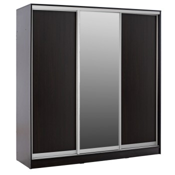 WARDROBE WITH SLIDING DOORS WITH MIRROR WENGE FK2435.02 200X60X210cm.