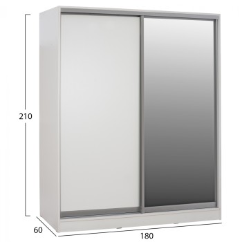 ΝΤΟΥΛΑΠΑ ADLER ΜΕΛΑΜΙΝΗΣ ΛΕΥΚΗ ΜΕ ΚΑΘΡΕΠΤΗ FK2437.03 180X60X210Υεκ. ΝΤΟΥΛΑΠΑ ADLER ΜΕΛΑΜΙΝΗΣ ΛΕΥΚΗ ΜΕ ΚΑΘΡΕΠΤΗ FK2437.03 180X60X210Υεκ.