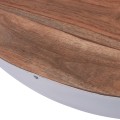 Decorative Coffee Table Bowl Round 90cm white with acacia wood FK8717.03