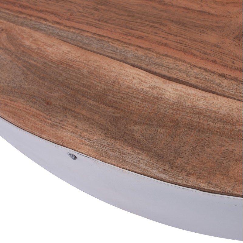 Decorative Coffee Table Bowl Round 90cm white with acacia wood FK8717.03