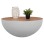 Decorative Coffee Table Bowl Round 90cm white with acacia wood FK8717.03