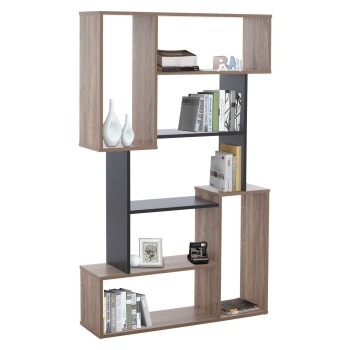 BOOKCASE SHAY FK8768.02 85X22X140 GRAY