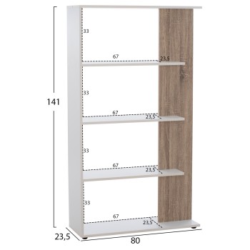 BOOKCASE HARVEY FK8770 80X23X141 WHITE BOOKCASE HARVEY FK8770 80X23X141 WHITE