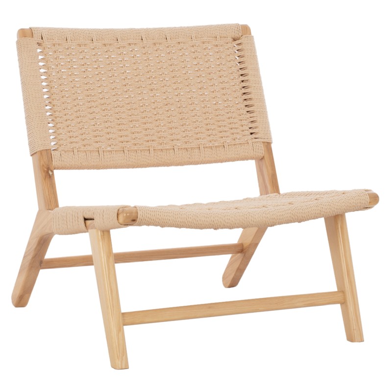 FK8917.01 armchair ANIKA indoors wooden rope-knitted 67,5x75x73,5H